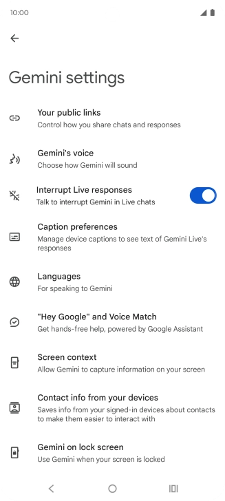 Follow the instructions on the screen to select the required settings.