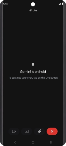 To resume the conversation, press the resume icon.