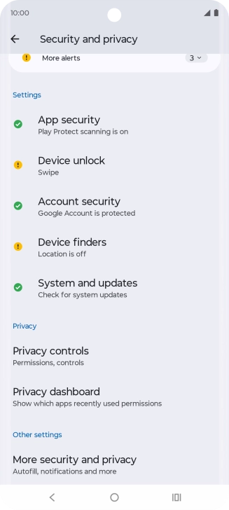 Press Privacy dashboard.