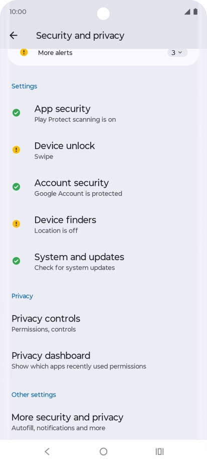 Press Privacy dashboard.