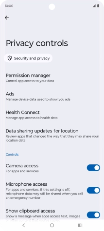 Press Permission manager.