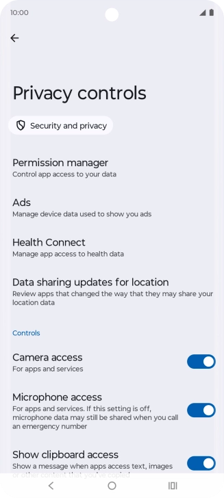 Press Permission manager.