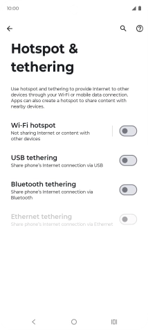 Press Wi-Fi hotspot. Press Wi-Fi hotspot.