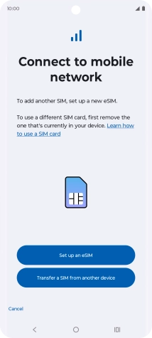 Press Set up an eSIM.