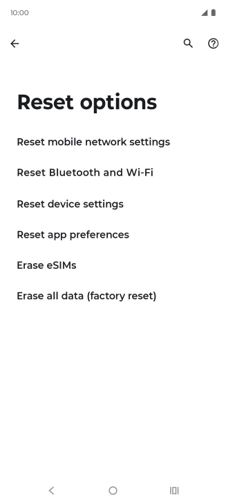 Press Reset mobile network settings. Press Reset mobile network settings.
