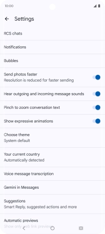Press Gemini in Messages.