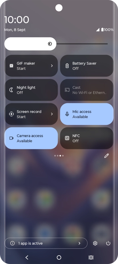 Press the low power mode icon to turn on the function.