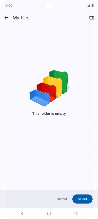 To create a new folder, press the new folder icon and follow the instructions on the screen to create a new folder. To create a new folder, press the new folder icon and follow the instructions on the screen to create a new folder.