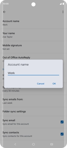 Key in the required account name and press OK.