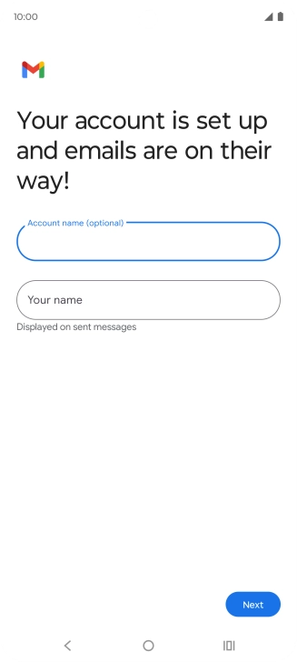 Press Your name and key in the required sender name.