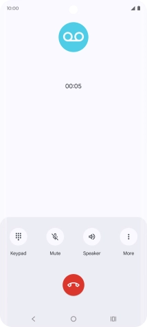 Press the end call icon.