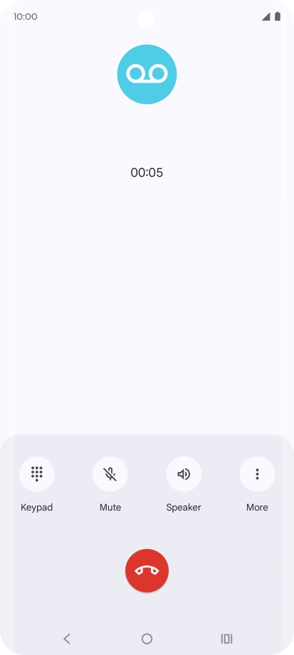 Press the end call icon.