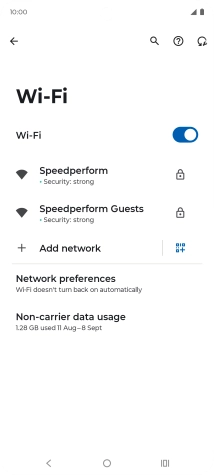 Press the required Wi-Fi network.