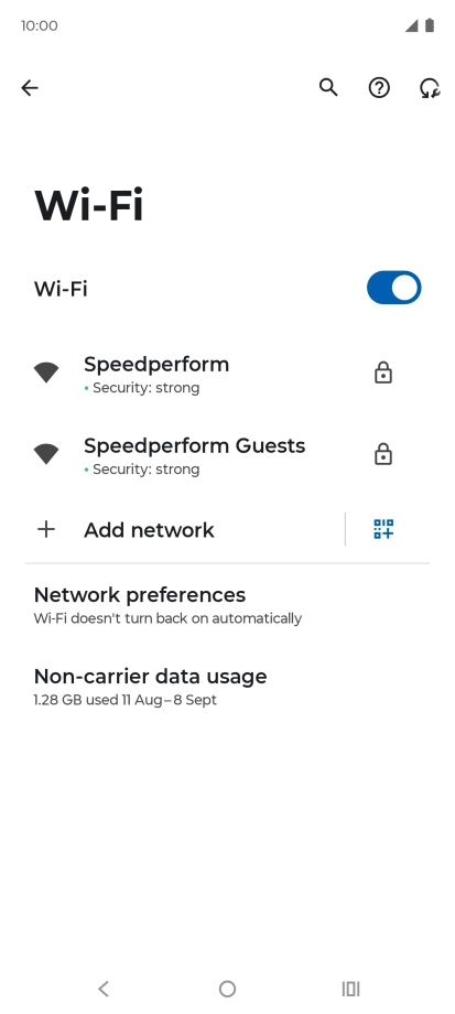 Press the required Wi-Fi network.