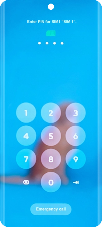 If your SIM is locked, key in your PIN and press arrow right. If your SIM is locked, key in your PIN and press arrow right.