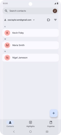 Press the new contact icon. Press the new contact icon.