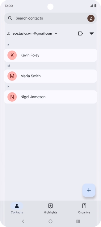 Press the new contact icon. Press the new contact icon.