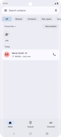 Press and hold the required contact. Press and hold the required contact.