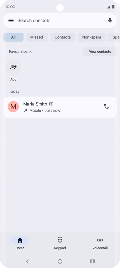 Press and hold the required contact. Press and hold the required contact.