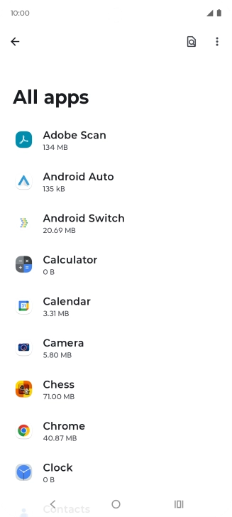 Press the required app. Press the required app.