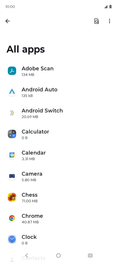 Press the required app. Press the required app.