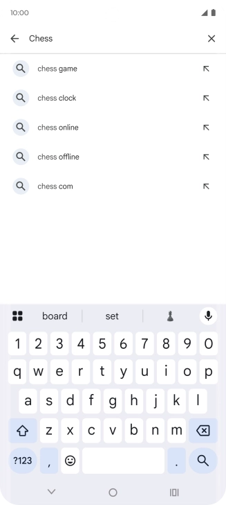 Key in the name or subject of the required app and press the search icon.