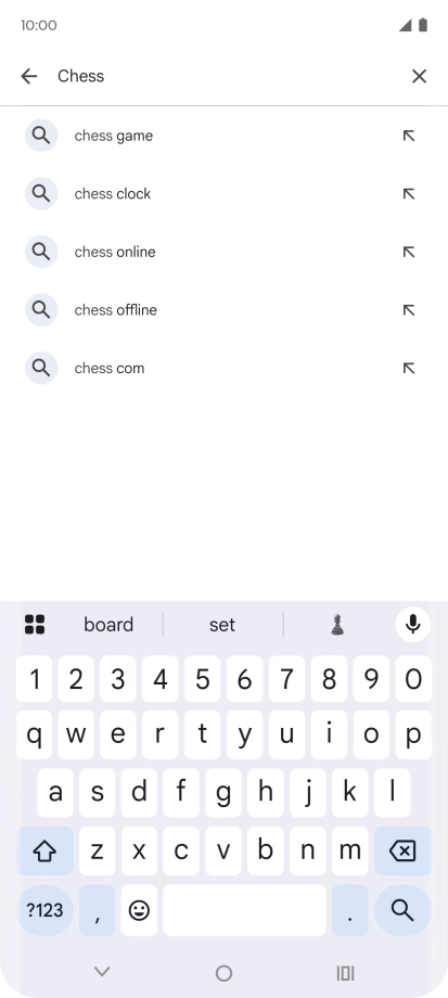 Key in the name or subject of the required app and press the search icon.