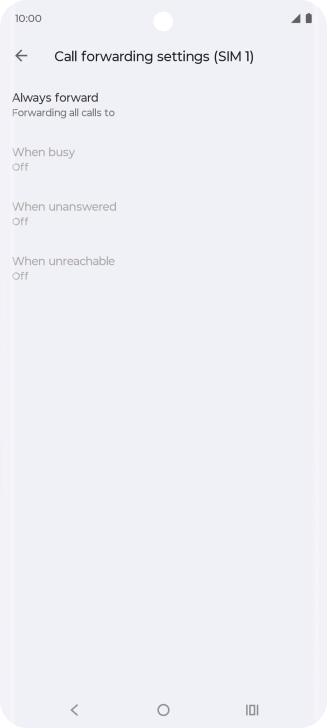 Press the required divert type.
