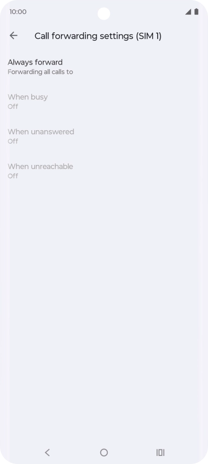 Press the required divert type.