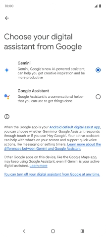Press the required voice control assistant.