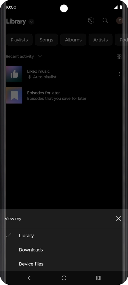 Press the required category and go to the required audio file.