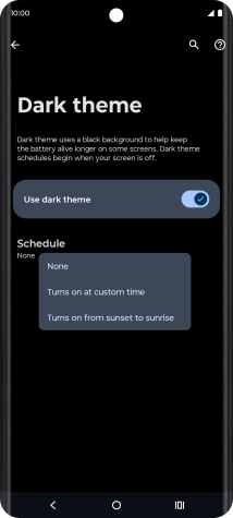 Press the required setting to turn the function on or off.