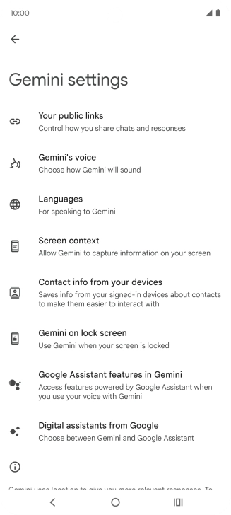 Press Digital assistants from Google.