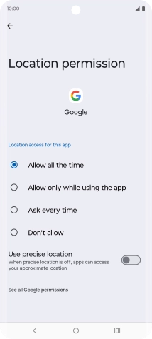 Press the required setting to turn the function on or off.
