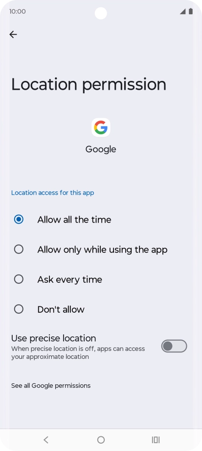 Press the required setting to turn the function on or off.