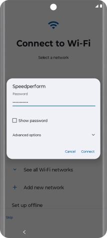 Key in the password for the Wi-Fi network and press Connect. Key in the password for the Wi-Fi network and press Connect.