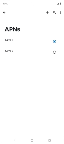 Press the field next to the data connection to activate it.
