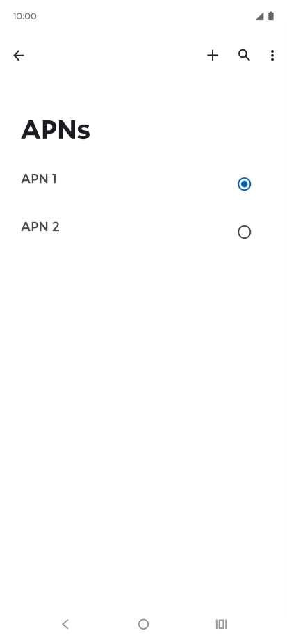 Press the field next to the data connection to activate it.