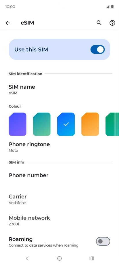Press the indicator next to 