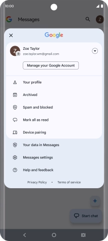 Press Messages settings.