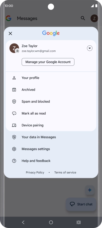 Press Messages settings.