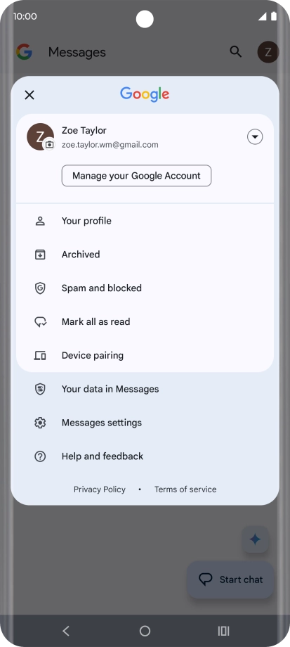 Press Messages settings.
