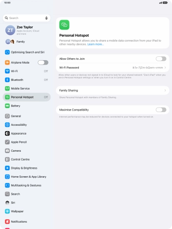 Press Wi-Fi Password and key in the required password.