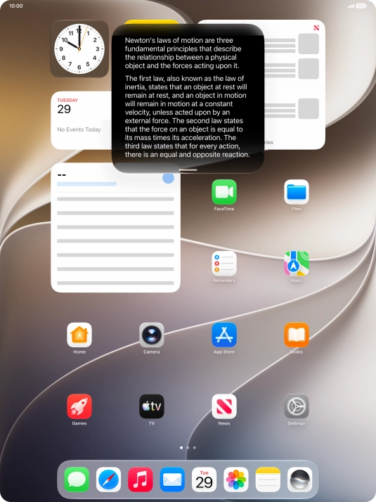 Ask questions or ask Siri to find information on the internet.