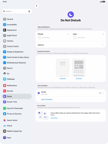 Press People and follow the instructions on the screen to select which contacts you would like to receive calls and notifications from when Do Not Disturb is turned on.