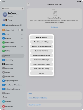 Press Reset Network Settings.