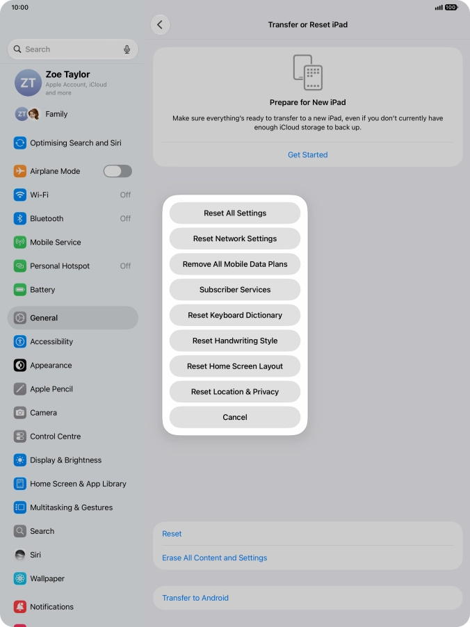 Press Reset Network Settings.