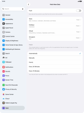 If you turn off the function, press the required setting.