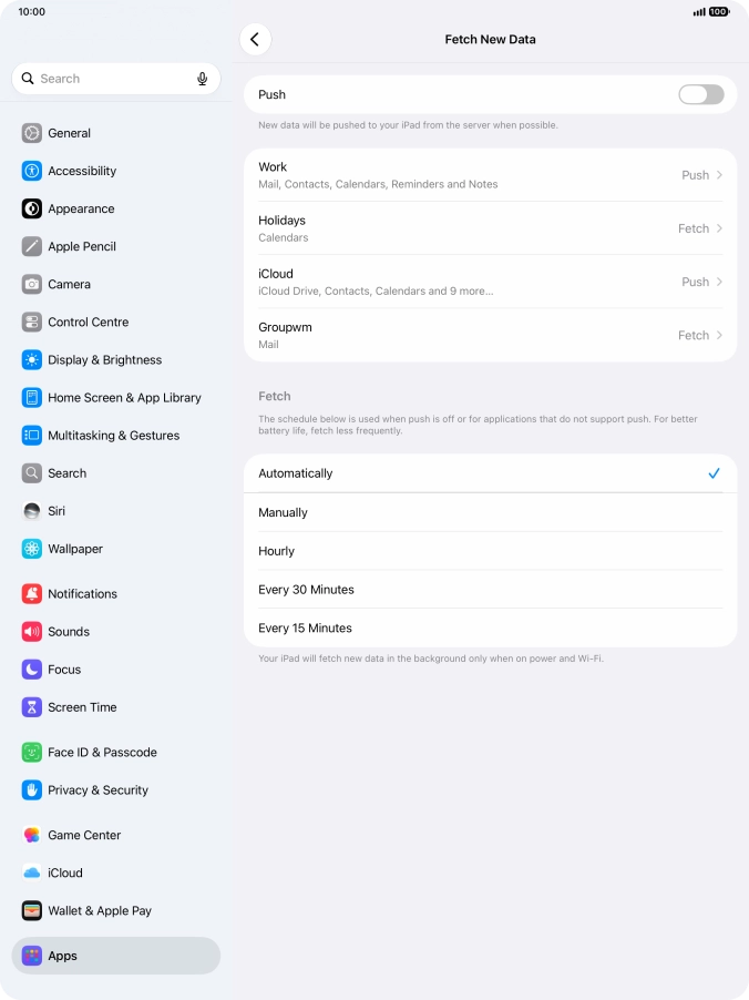 If you turn off the function, press the required setting.