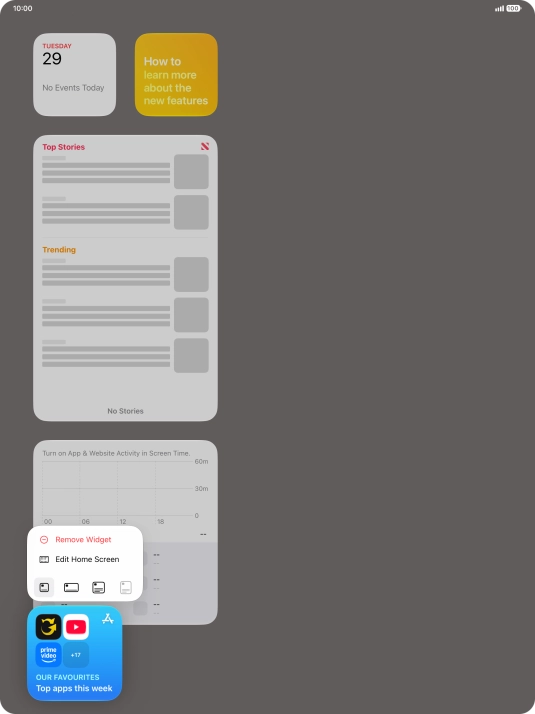 Press Remove Widget.